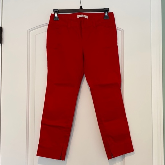LOFT Red Cropped Pants - Picture 1 of 4